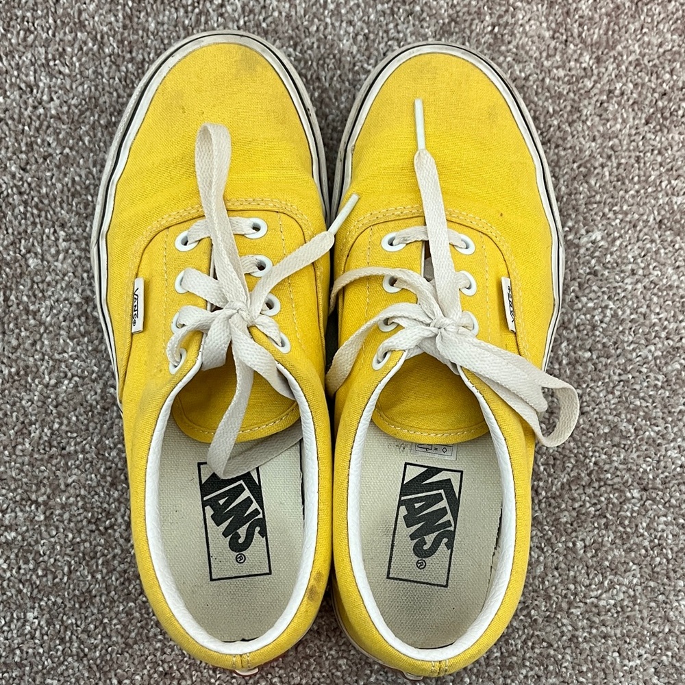 Vans Bright Yellow Lace-Up Sneakers size 7